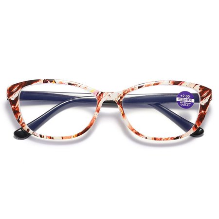 Comfortable Elegant Eye Protection Vintage Eyeglasses Ultra Light Frame Reading Glasses Anti-Blue Light BROWN STRENGTH 350