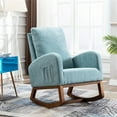 thumbnail image 1 of Comfortable Fabric Rocking Chair for Elderly and Adults, Modern Accent Rocking Chair with Fabric Pad, Lounge Chair Relax Chair High Back Armchair for Nursery, Living Room, Bedroom, Blue, 1 of 7