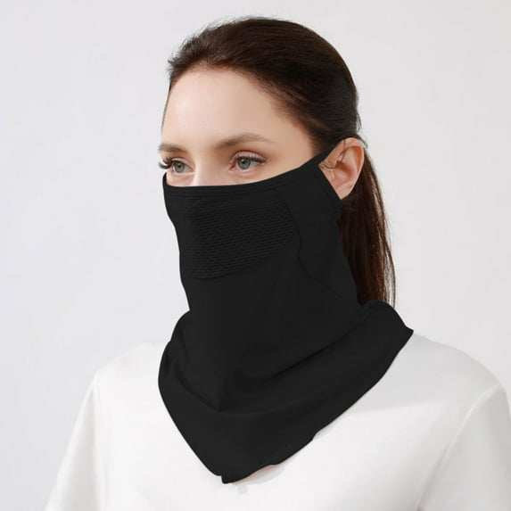 Comfortable Fashion Face Veil Anti-UV Breathable Face Cover Scarf Anti-sun Mask Riding Face Mask Ice Silk Mask Sunscreen Mask BLACK
