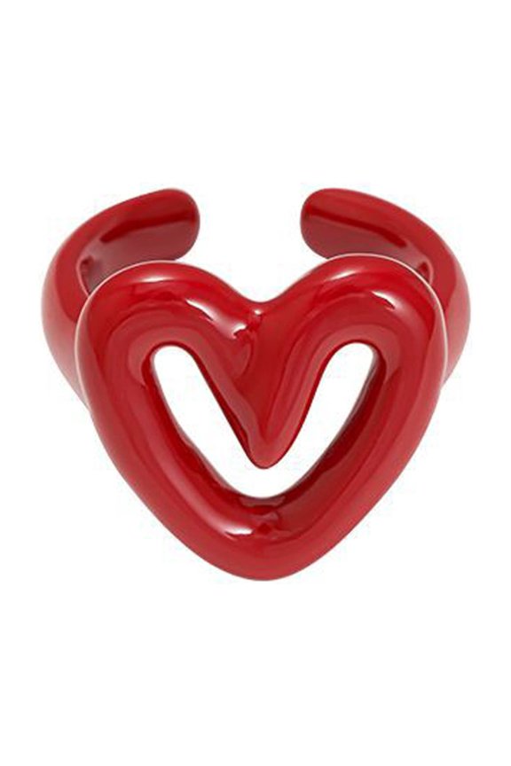 Comfortable Fit Hollow Geometric Heart Rings Versatile for Any Occasion Unisex Jewelry
