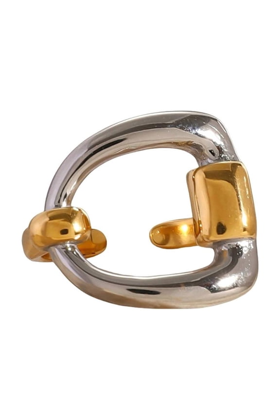 Comfortable Fit Letter D Rings Adjustable Irregular Geometric Opening Unisex Jewelry for Everyday Wear