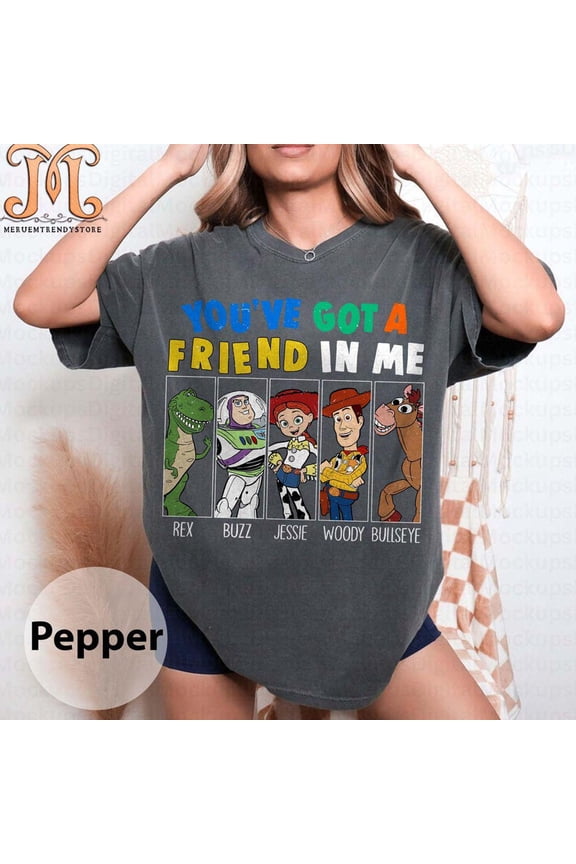 Comfortable Five Animated Friends Graphic Tee Comfort Colors Ideal for Group Adventures