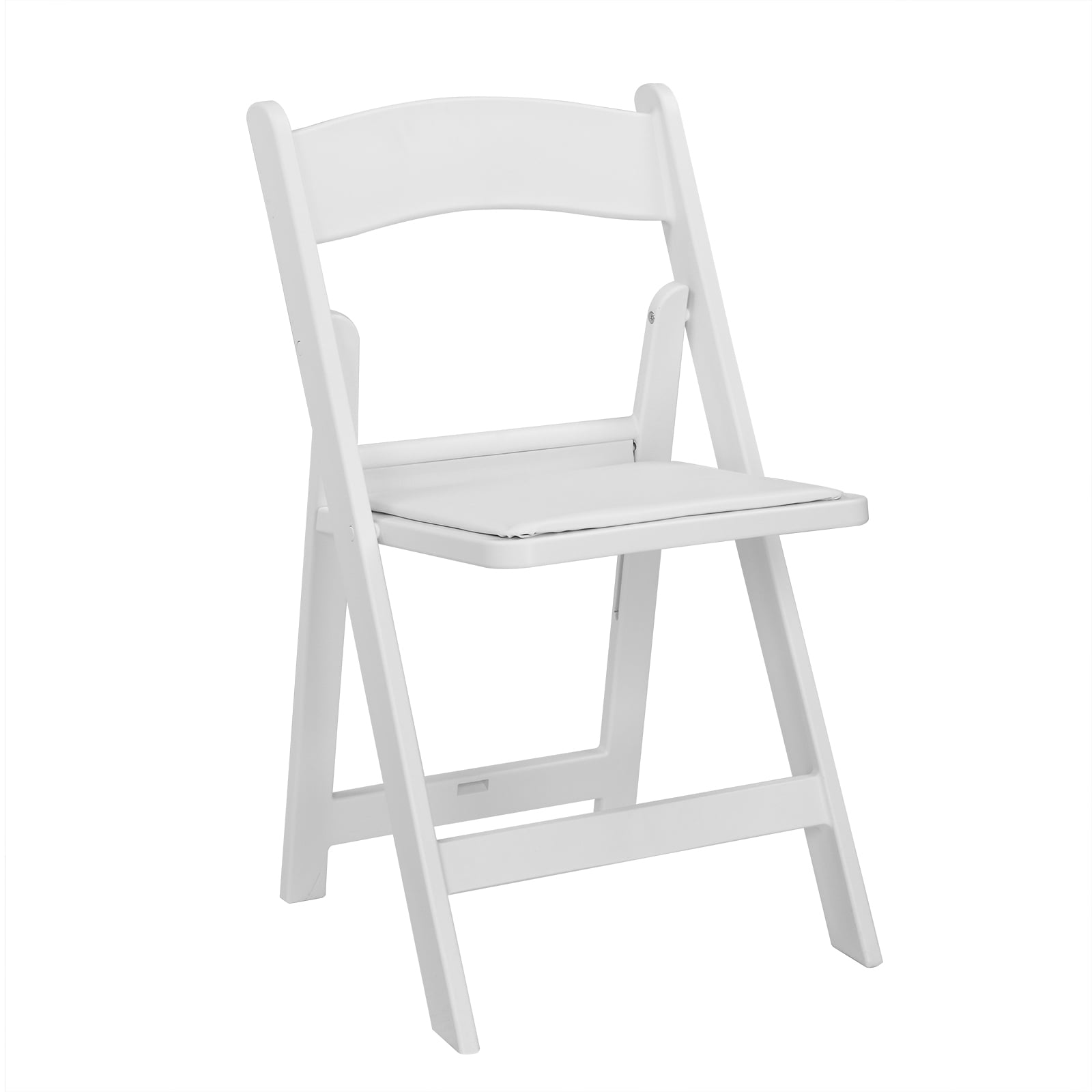 White Resin Folding Chair with Padded Seat for Indoor/Outdoor Use