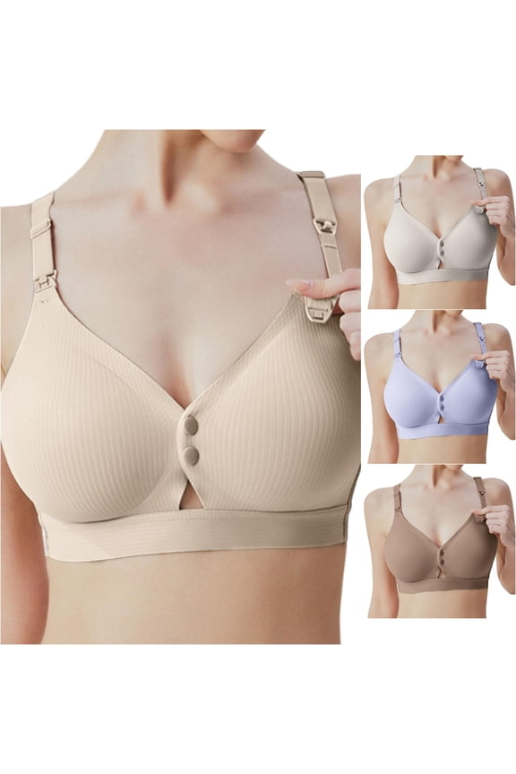 Comfortable Front Clasp Bra For Everyday Wear Versatile Design T Shirts All Season Use Detailed Size Included, 42, Beige