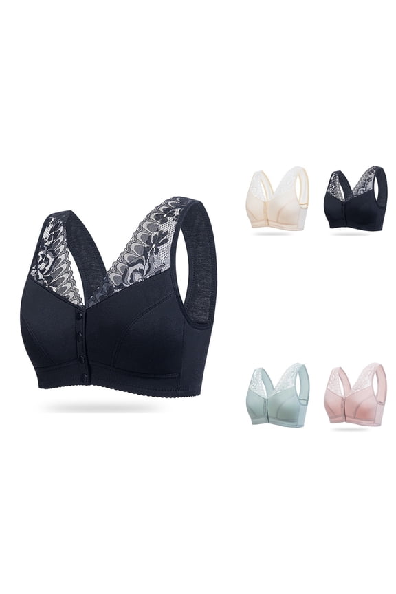 Comfortable Front Closure Bra for Women – Large, Thin, Sagging Side Support, Beauty Back, Shining, No Steel Ring, Wrapping Design
