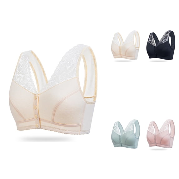 Comfortable Front Closure Bra for Women – Large, Thin, Sagging Side Support, Beauty Back, Shining, No Steel Ring, Wrapping Design