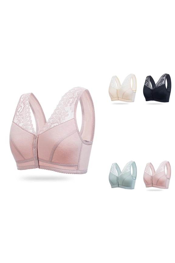 Comfortable Front Closure Bra for Women – Large, Thin, Sagging Side Support, Beauty Back, Shining, No Steel Ring, Wrapping Design