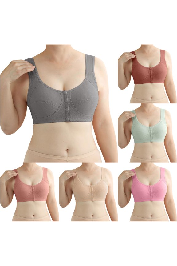 Comfortable Front Closure Women's Non Wired Bra Vest Style for Mature Women Lightweight and Versatile Everyday Wear Push up Bra Strapless Bra for Women plus Size Compression Bras Women Bra