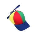thumbnail image 1 of Comfortable Gift Rainbow Top Hat for Party Fancy Dress Outdoor Adult Blue Brim, 1 of 8