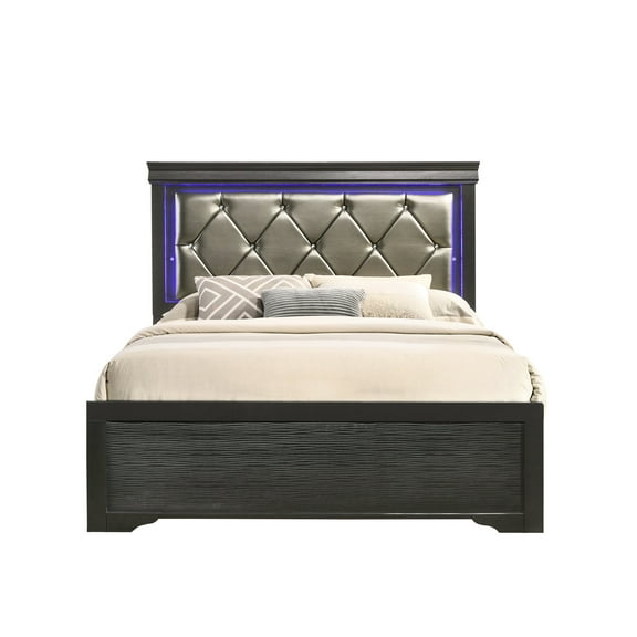 Comfortable Gray Wood Twin Size Bed With Headboard For A Cozy Bedroom Led In Use