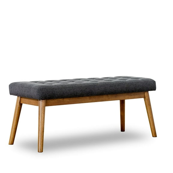 Comfortable Grey Velvet Mid-century With Quality High Density Foam Modern Bench Flexible