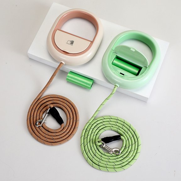 Comfortable Grip Dog Leash with Poop Bag Holder for Pet Owners - 1 Piece
