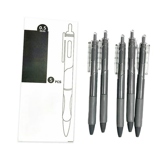 Comfortable Grip Fine Marker Pens for Smooth Writing and Note-Taking, 5-Pack