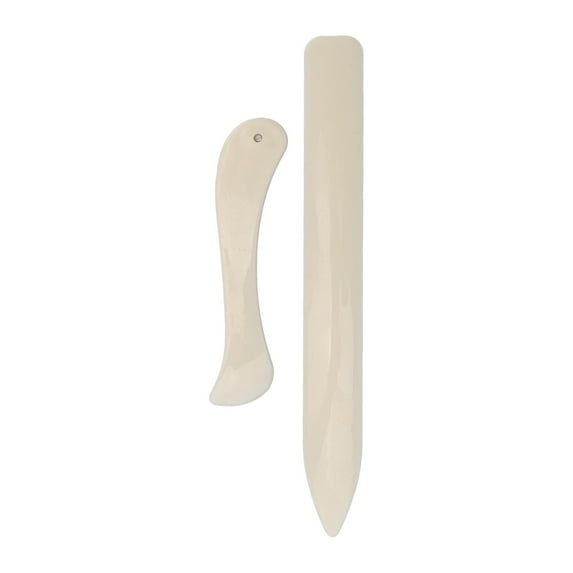 Comfortable Hand Control With Durable Plastic, Multi-Use For Paper Crafts, Genuine Bone Material, Traditional Bone Folder, Wide End Smoothing For Glossy Creases