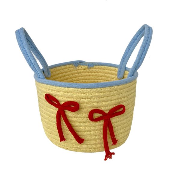 Comfortable Handle Cotton Rope Basket for Easy Carry and Storage Snacks Holder