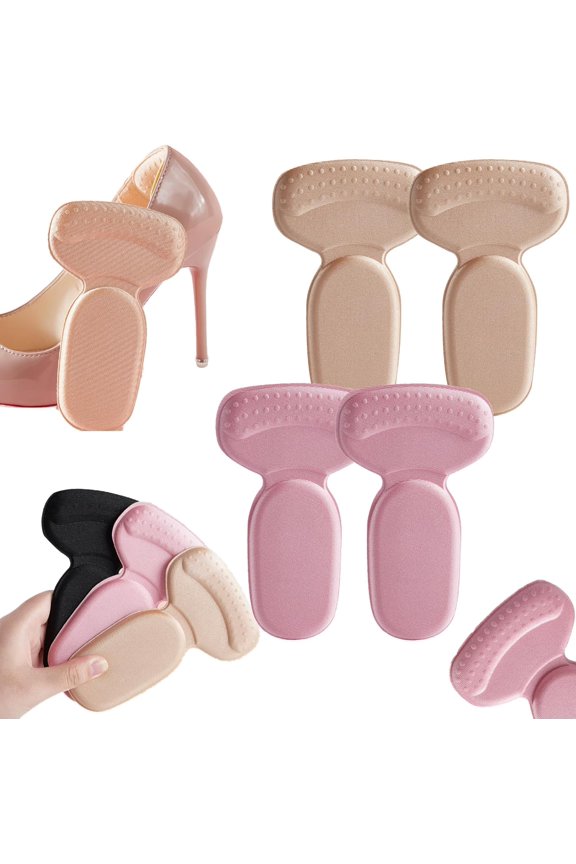 Comfortable Heels Cushioning Pads,Heel Inserts for Women,Heel Pads for Shoes,Non Slip Heel Pads Heel Cushion Inserts,High Heel Comfort Pads,Filler Improved Shoe Fit and Comfort (Beige+Pink)