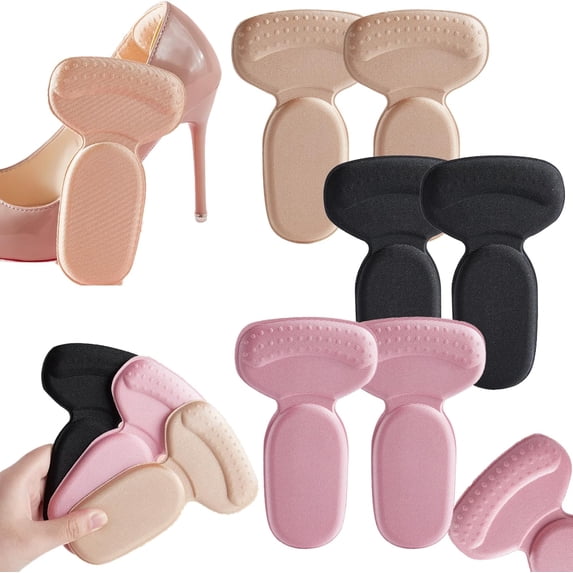 Comfortable Heels Cushioning Pads,Heel Inserts for Women,Heel Pads for Shoes,Non Slip Heel Pads Heel Cushion Inserts,High Heel Comfort Pads,Filler Improved Shoe Fit and Comfort (3Pair-Mix)
