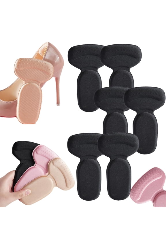 Comfortable Heels Cushioning Pads,Heel Inserts for Women,Heel Pads for Shoes,Non Slip Heel Pads Heel Cushion Inserts,High Heel Comfort Pads,Filler Improved Shoe Fit and Comfort (3Pair-Black)