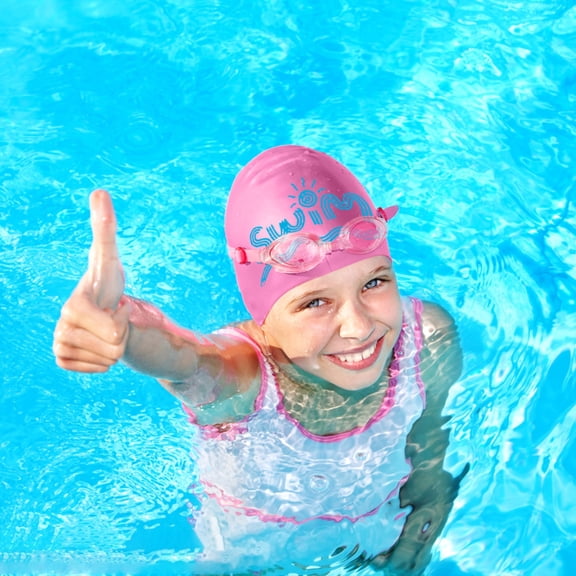 Comfortable High Elasticity Swimming Hat for Use,Color Swimming Cap for Pool Training,Stretch Silicone Swim Cap for Long Hair Protection,for Swimming Pool,Beach,Lake,Pink