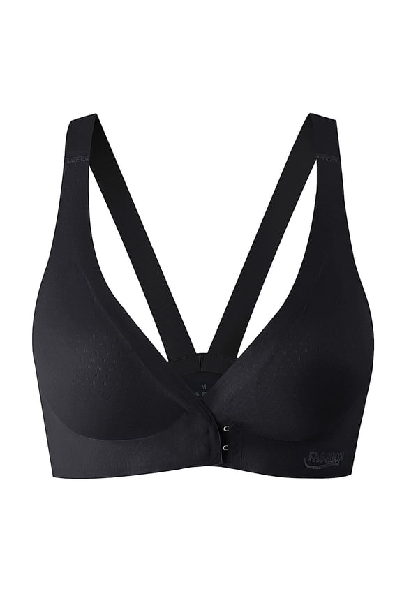 Comfortable Hook and Eye Closure Women's Front Closure Bras Plus Size Full Coverage Bra Women's Daily Leisure Without Steel Ring Daily Bra