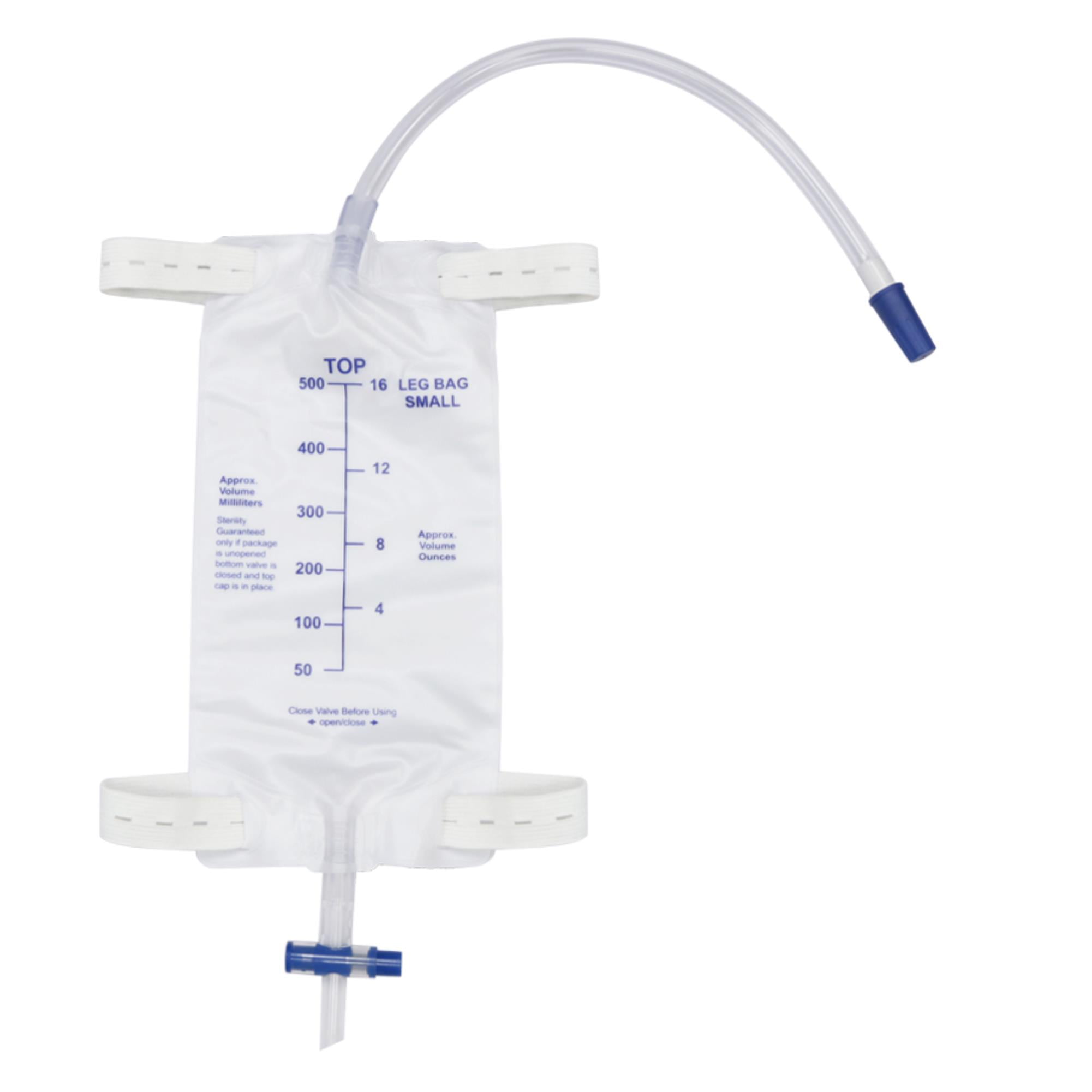 Comfortable Incontinence Management: 5-Pack of 500ml Leg Bags with Anti-Reflux Valve, Comfy Straps, and Latex-Free Design