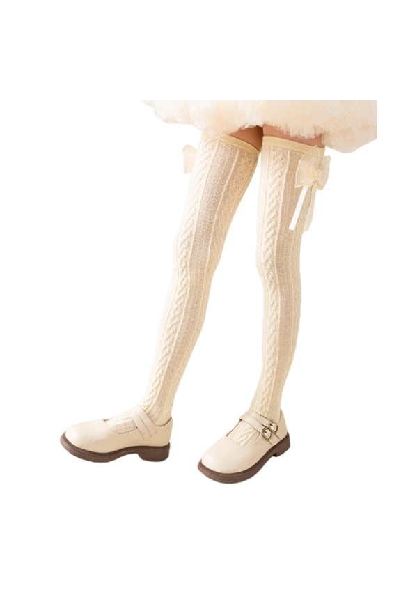 Comfortable Knee Length Socks for Girls Soft & Breathable Girls Thigh High Socks Cotton Sock Suitable for 4-12 Year