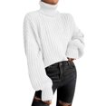thumbnail image 1 of Comfortable Knit Sweater For Women Short High Neck Long Sleeves Ideal For Everyday Use In Different Sizes, 1 of 19