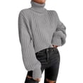 thumbnail image 1 of Comfortable Knit Sweater For Women Short High Neck Long Sleeves Ideal For Everyday Use In Different Sizes, 1 of 18