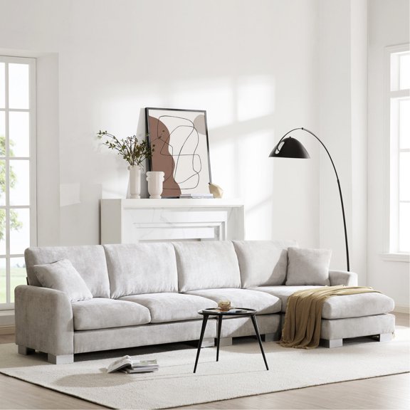 Comfortable L-shaped Sofa with Simple Line Design / Bring Fresh Look to Living Space