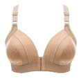 thumbnail image 1 of Comfortable Lace Breathable No Rim Bra Women's Plus Size Front Closure Underwear Everyday Wear #Gold,M, 1 of 2