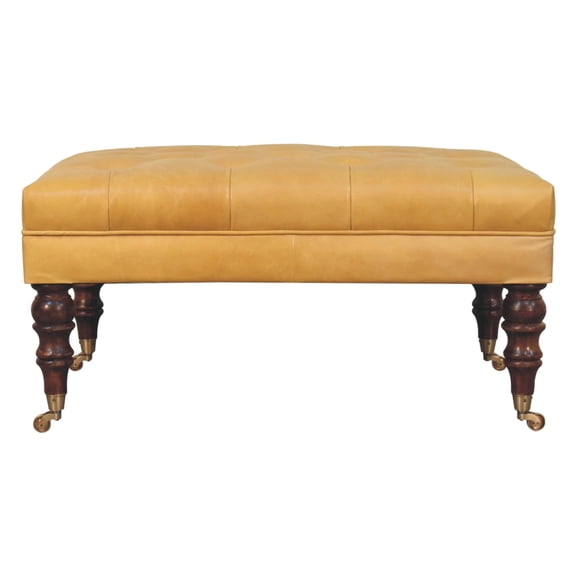 Comfortable Leather Upholstered On Solid Wood - Tone Buffalo Hide With Accentuation