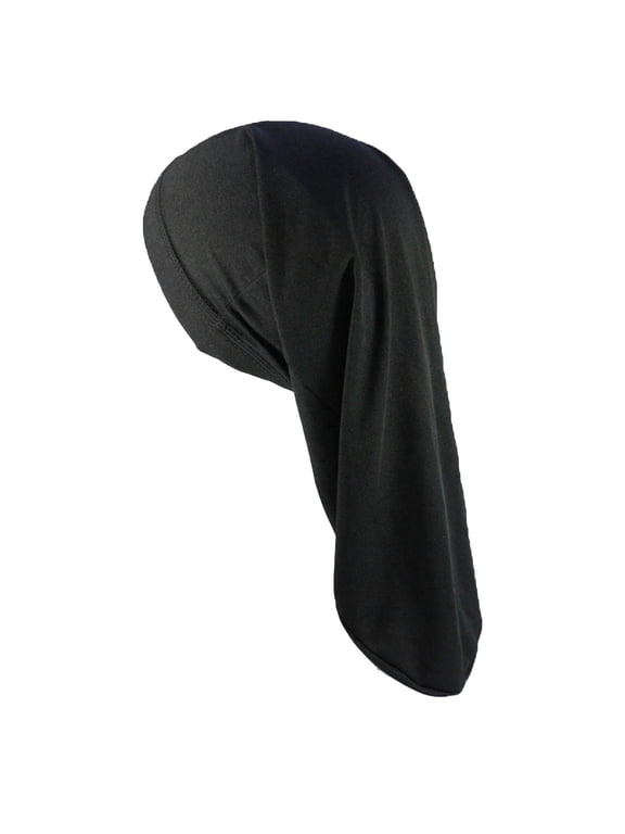 Comfortable Long Tail Hair Wrap Turban Hat for Men Quick Dry Polyester Dreadlocks Head Wrap for Men's Long Hair