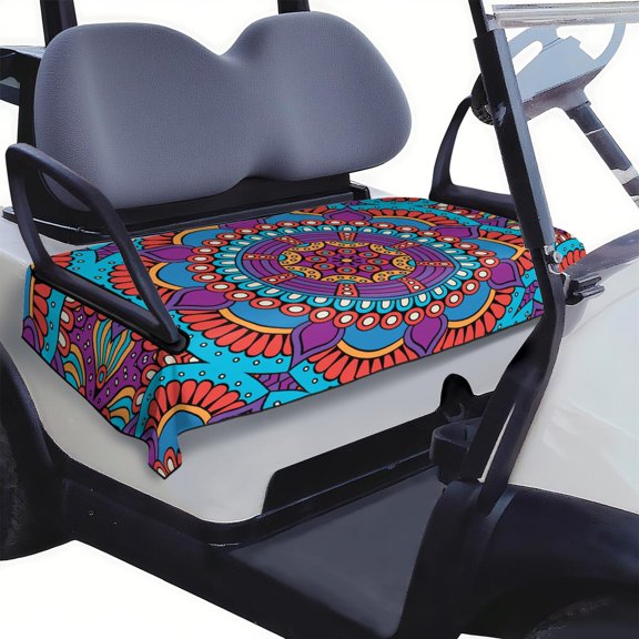 Comfortable Mandala Golf Cart Seat Cover 51" x 31" - Breathable Microfiber Towel Universal Front Bench Fit