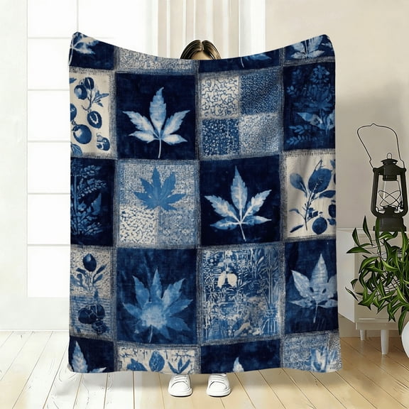 Comfortable Maple Leaf Pattern Blanket Soft High-Definition Digital Print Flannel Blanket, All-Season Family and Friends Gift Perfect Gift Soft Breathable.