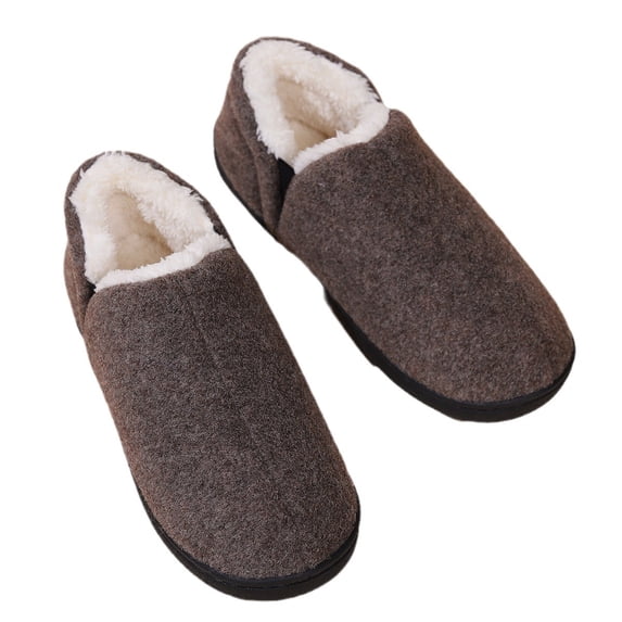 Comfortable Memory Foam Home Shoes with Plush Anti-Slip Rubber Soles Flat Anti-Slip