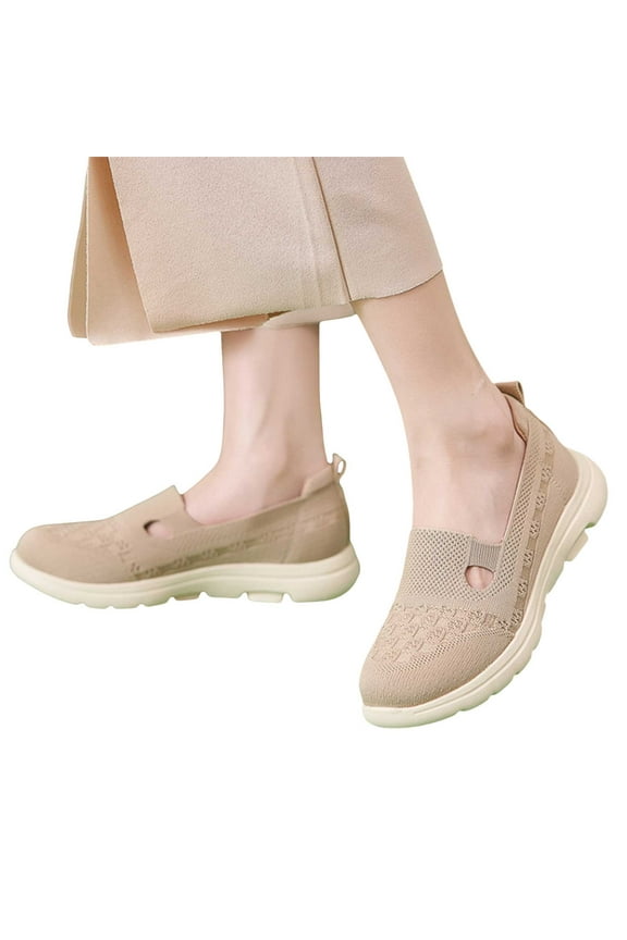 Comfortable Memory Foam Walking Shoes for Women Breathable Mesh Orthopedic Slip on Driving Loafers Non-Slip Work Sneakers Seniors
