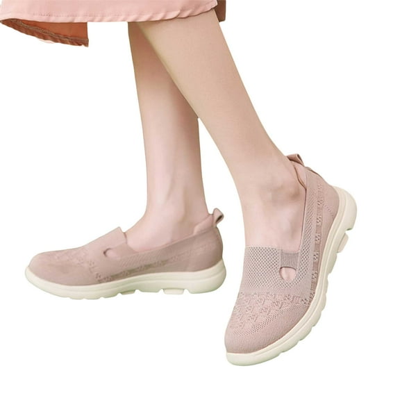 Comfortable Memory Foam Walking Shoes for Women Breathable Mesh Orthopedic Slip on Driving Loafers Non-Slip Work Sneakers Seniors