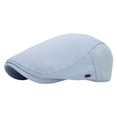 thumbnail image 1 of Comfortable Men's Cotton Newsboy Cap Flat Hat Classic Herringbone Pattern Adjustable Fit for Golf Cabbie Driving Daily Wear (Sky Blue), 1 of 4