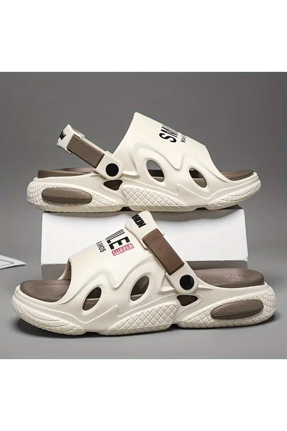 Comfortable Mens Clogs with Arch Support ABCDEGF 2026 New Thick Bottom EVA Sandals Non Slip Athletic Slides Black Red Strap Breathable Garden Slippers Lightweight Summer Beach Shoes Soft Cushion Walk