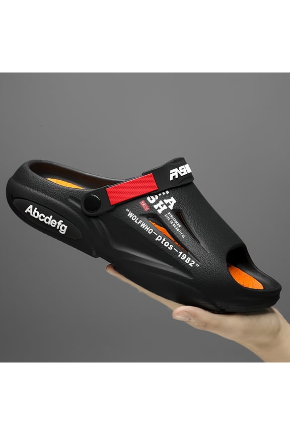 Comfortable Mens Clogs with Arch Support ABCDEGF 2026 New Thick Bottom EVA Sandals Non Slip Athletic Slides Black Red Strap Breathable Garden Slippers Lightweight Summer Beach Shoes Soft Cushion Walk