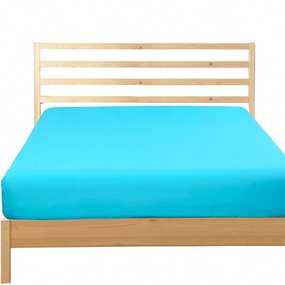 Comfortable Microfiber Fitted Sheet – Blue Color, Deep Pocket, Easy Care Material