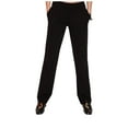 thumbnail image 1 of Comfortable Mid-Rise 100% Premium Cotton Black Women's Straight Leg Pants - Sizes S-2XL - Miracles Manifester, 1 of 6