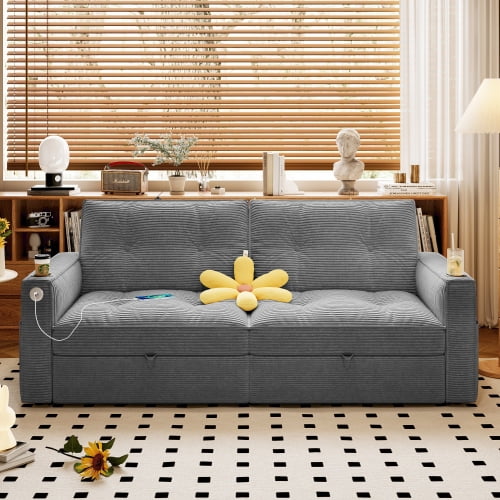 Comfortable Minimalist Modern Sofa Bed for Small Spaces 2-in-1 ...