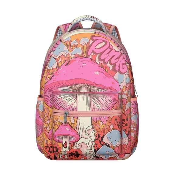 Comfortable Mushroom Pattern Backpack for School, Large Capacity Bookbag for College Students Laptop and Textbooks, Great Gift for Campus Life and Errands