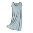 thumbnail image 1 of Comfortable Nightgowns New Women Cotton Sleeveless Nightgown Soft Comfy Nightshirts Sleep Dress Lounge Loose Fitted Nightdress New Light Blue One Size, 1 of 4