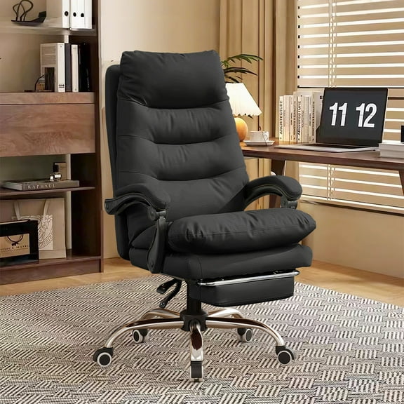 Comfortable Office Chair High Back Executive Desk Chair Leather Computer Gaming Chairs Big and Tall Office Chairs with Footrest