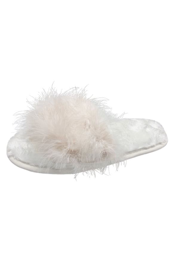 Comfortable Open Toe House Slippers for Women Flat Fuzzy Slippers Memory Foam Fluffy Slides Shoes