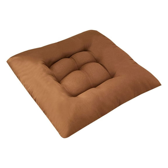 Comfortable Orange Square Floor Cushion Soft Seat Pad for Home, Office, or Outdoor Use, 20x20 Inch