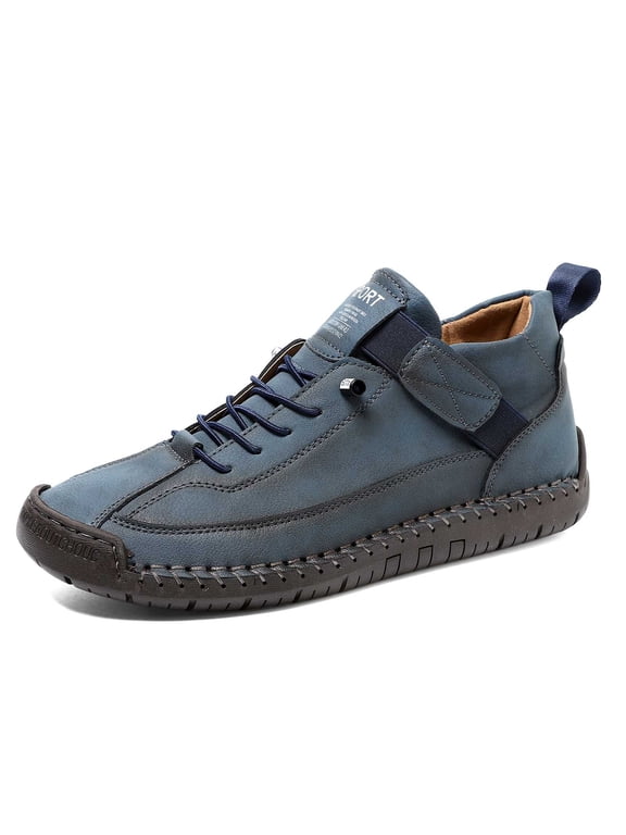Comfortable Orthopedic Sneakers Unisex Support Handmade Leather Shoes Flat Loafers for Walking Hiking - Slip On Design with Arch Support