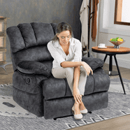 FLEXISPOT Power Swivel Recliner Chair, Rocker Glider Nursery Chair W Manual Headrest Lumbar Support Usb Charge Single Sofa Living Room